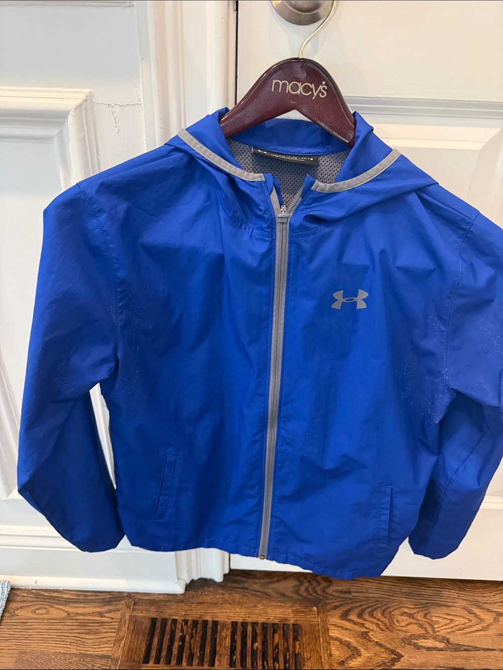 Under Armour Kids' Royal Blue Hooded Raincoat with Reflective Trim